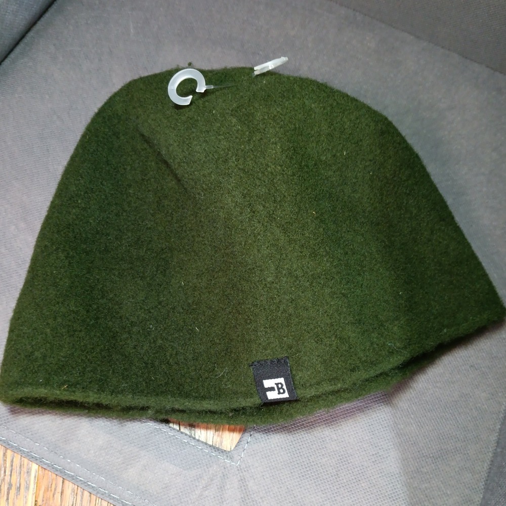 Blockhead Mens Beanie Hat Green 100% Wool Blend Winter Snowboard Skier‎ Cap New
